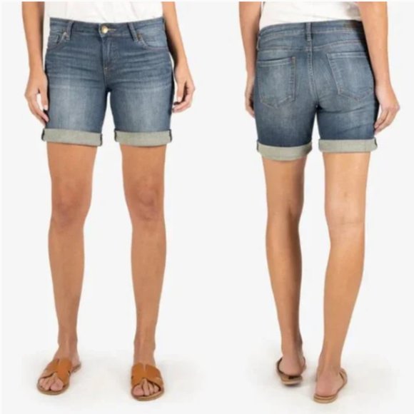 Kut From The Kloth Catherine Mid Rise Boyfriend Short Joyful Wash SZ 2/26 NEW! - Picture 1 of 16